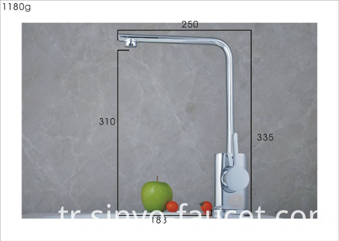 Single Handle Kitchen Water Mixer Brass Sink Tap Faucet (QH0718-1)
